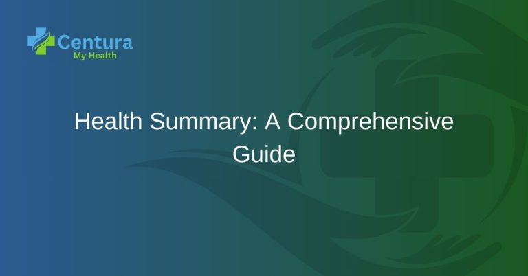 Health Summary A Comprehensive Guide