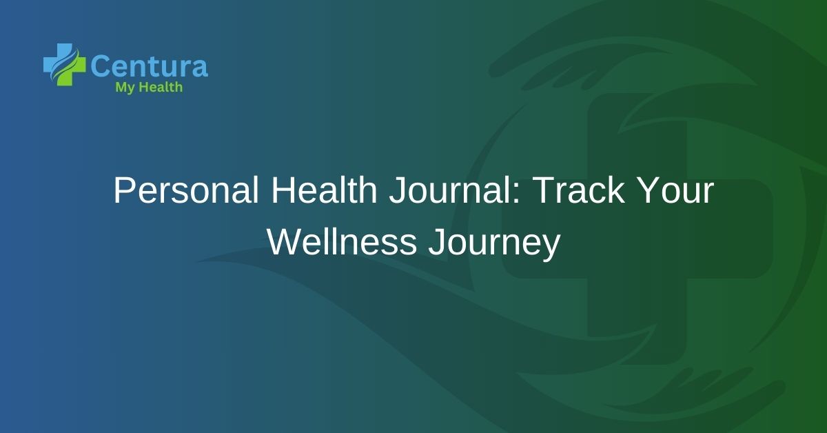 Personal Health Journal Track Your Wellness Journey